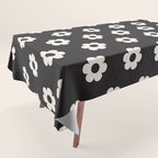 Black and White Daisy Flower Tablecloth Gallery Image 1