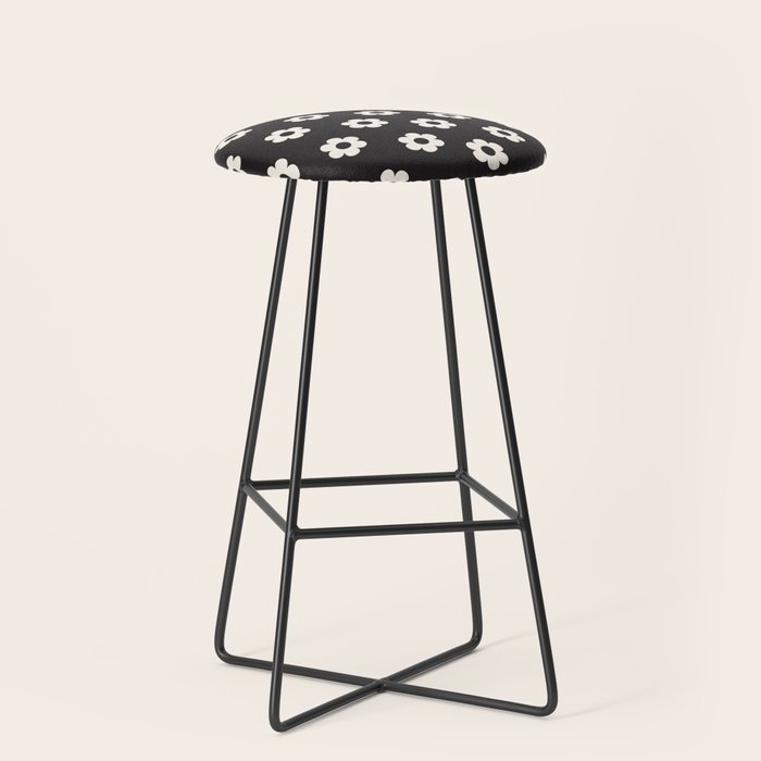Black and White Daisy Flower Stool Gallery Image 1