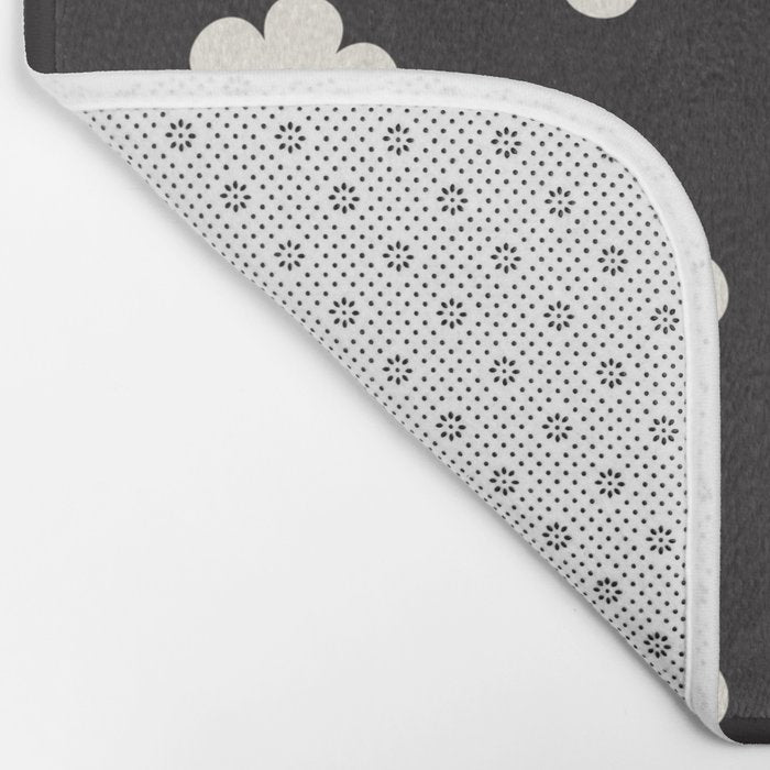 Black and White Daisy Flower Bath Mat Gallery Image 2