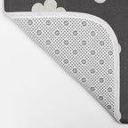 Black and White Daisy Flower Bath Mat Gallery Image 2