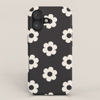 Black and White Daisy Flower iPhone Case Gallery Image 1