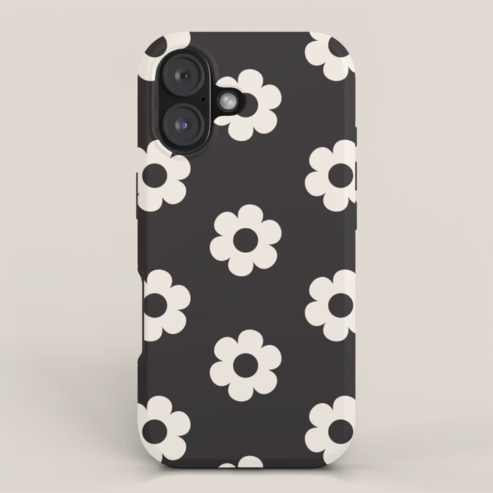 Black and White Daisy Flower iPhone Case Gallery Image 1