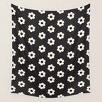 Black and White Daisy Flower Wall Tapestry Gallery Image 4