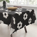 Black and White Daisy Flower Tablecloth Gallery Image 3
