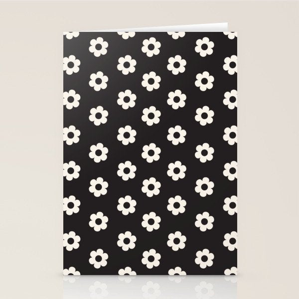 Black and White Daisy Flower Stationery Card Gallery Image 2