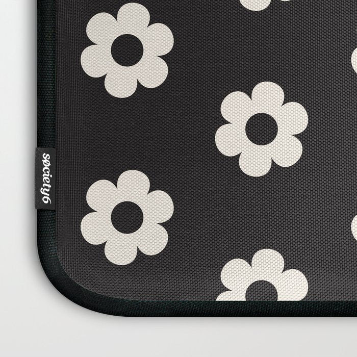 Black and White Daisy Flower Laptop Sleeve Gallery Image 3