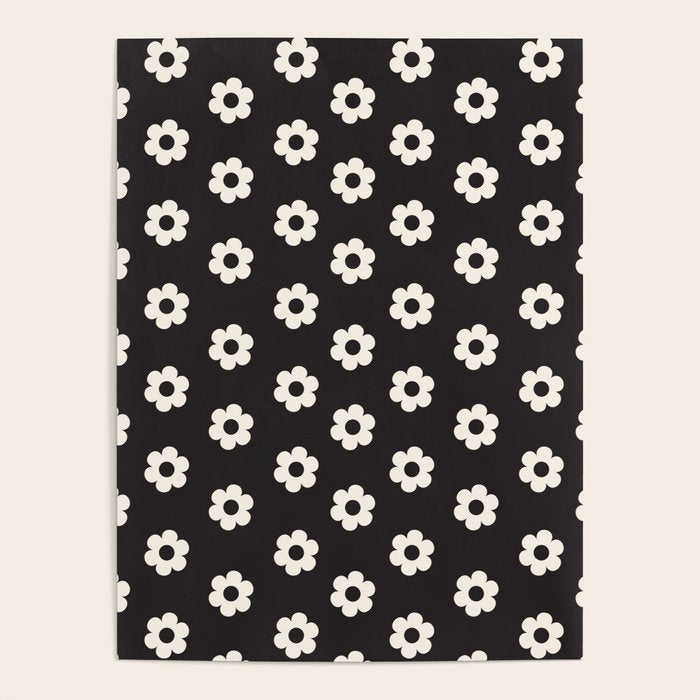 Black and White Daisy Flower Poster Gallery Image 4
