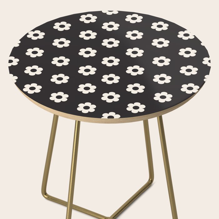 Black and White Daisy Flower Side Table Gallery Image 2