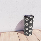 Black and White Daisy Flower Travel Mug Gallery Image 4