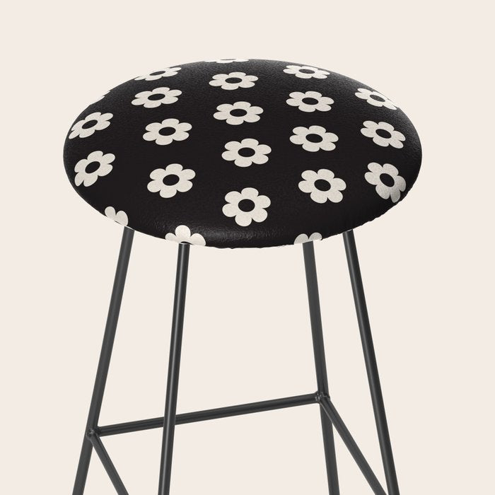 Black and White Daisy Flower Stool Gallery Image 2