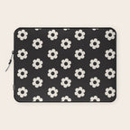 Black and White Daisy Flower Laptop Sleeve Gallery Image 1
