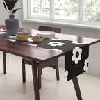 Black and White Daisy Flower Table Runner Gallery Image 2