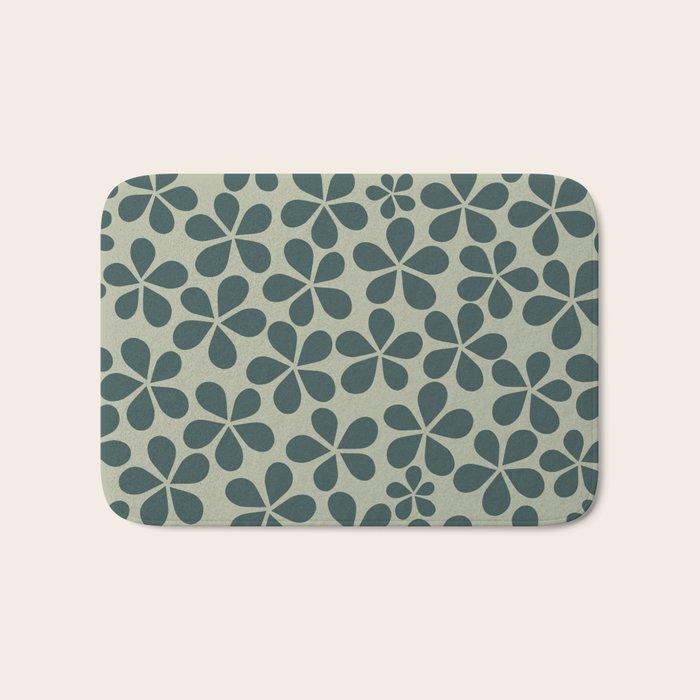 Daisy Florets 07 Green Bath Mat Gallery Image 1