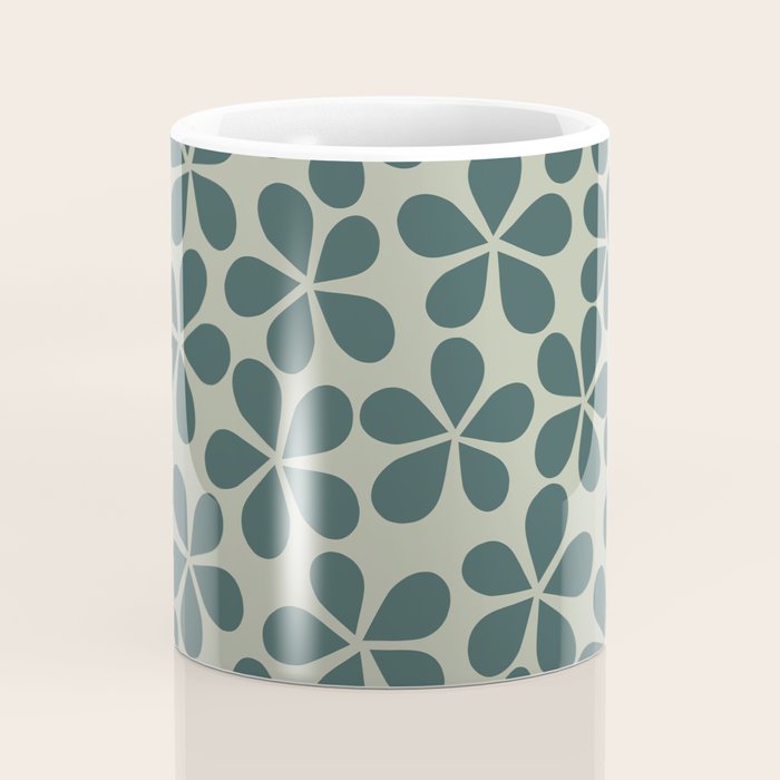 Daisy Florets 07 Green Coffee Mug Gallery Image 4