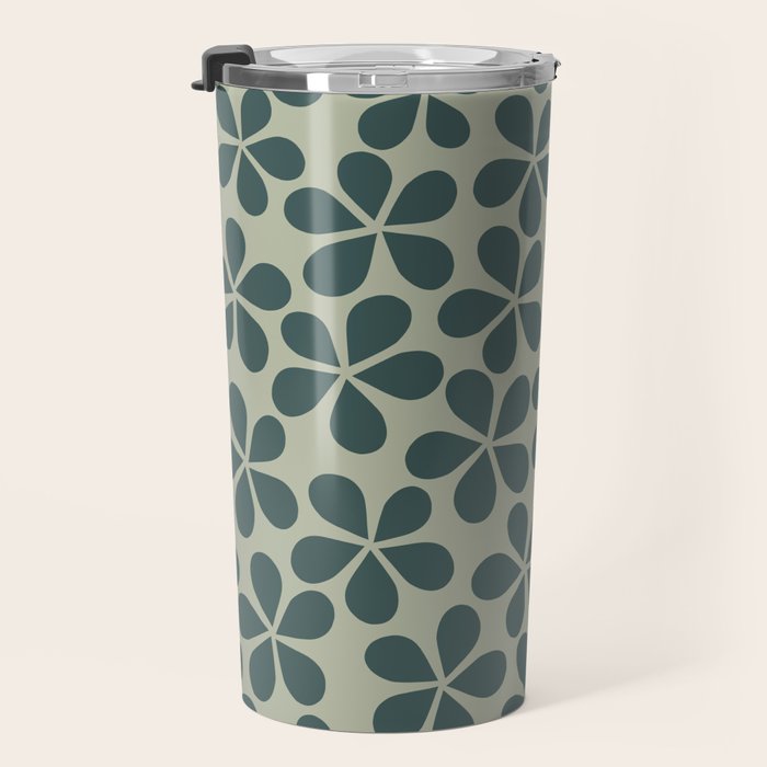 Daisy Florets 07 Green Travel Mug Gallery Image 3