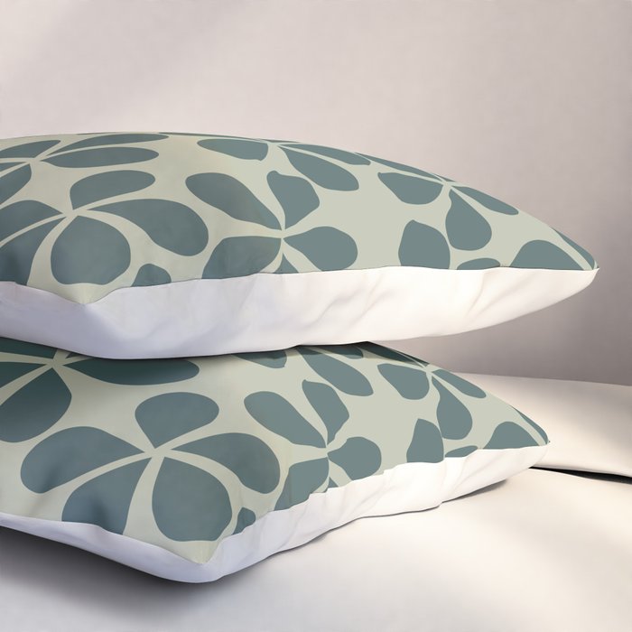 Daisy Florets 07 Green Pillow Sham Gallery Image 3