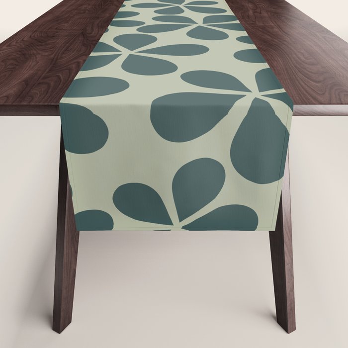 Daisy Florets 07 Green Table Runner Gallery Image 1