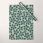 Daisy Florets 07 Green Wrapping Paper Gallery Image 1