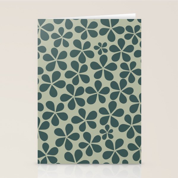 Daisy Florets 07 Green Stationery Card Gallery Image 2