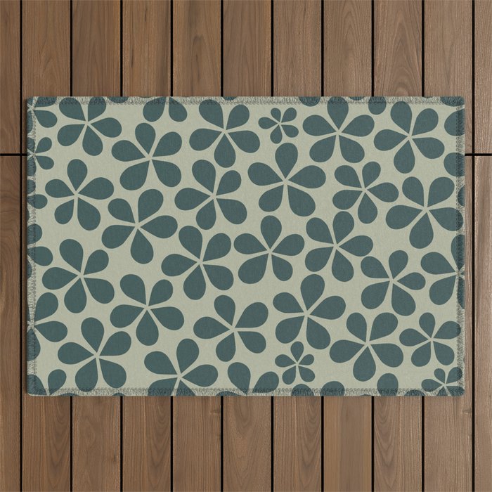 Daisy Florets 07 Green Outdoor Rug Gallery Image 1