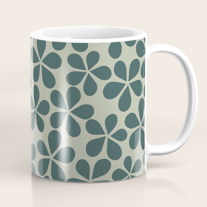 Daisy Florets 07 Green Coffee Mug Gallery Image 1