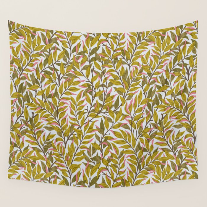 Autumn Botnica Foliage in Green Wall Tapestry Gallery Image 1