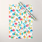 Holiday 2025 Christmas Colorful Baubles Wrapping Paper Gallery Image 1