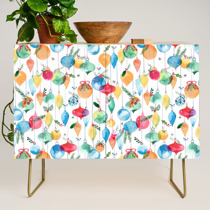 Holiday 2025 Christmas Colorful Baubles Credenza Gallery Image 1