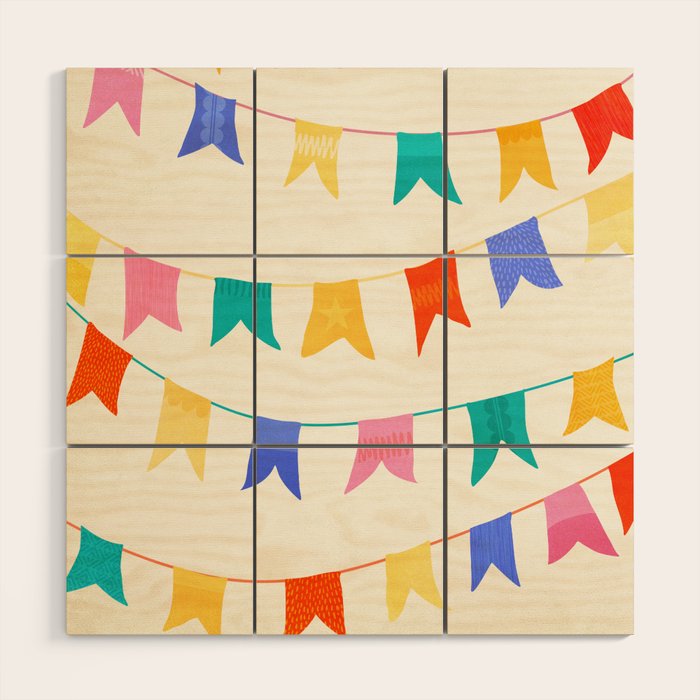 Festive Flags Wood Wall Art Gallery Image 1