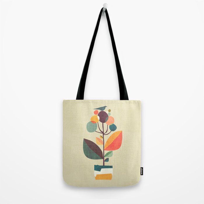 Potted plant with a bird Tote Bag Gallery Image 2