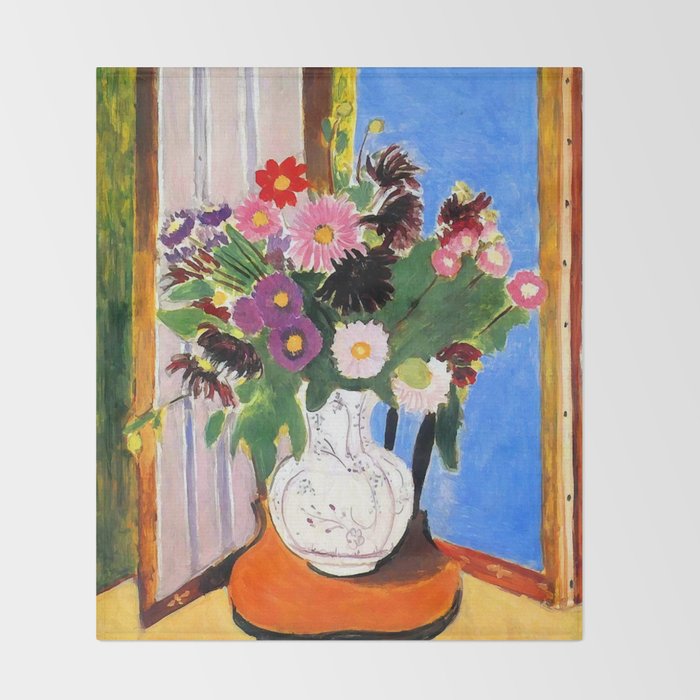 Henri Matisse Vase with Flowers Throw Blanket Gallery Image 2