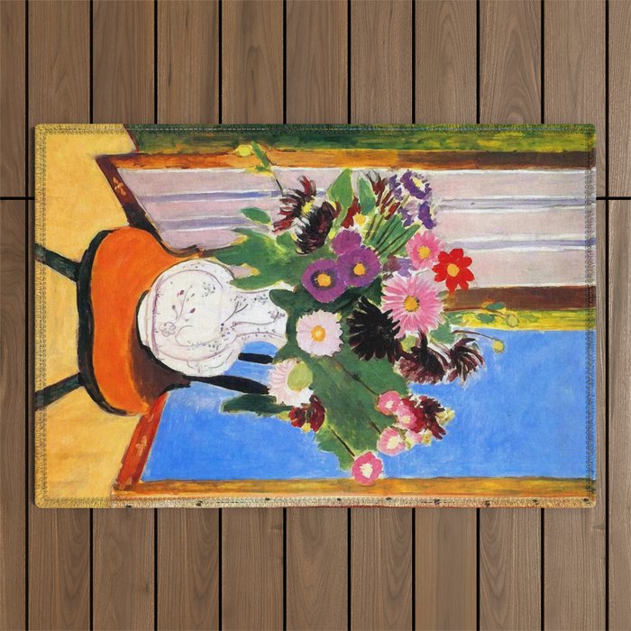 Henri Matisse Vase with Flowers Outdoor Rug Gallery Image 1