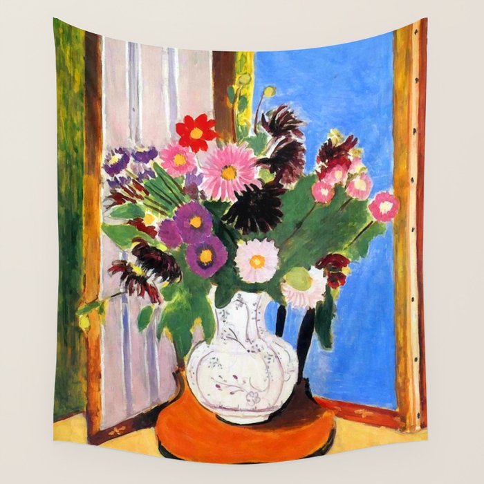 Henri Matisse Vase with Flowers Wall Tapestry Gallery Image 4