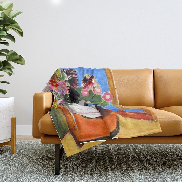 Henri Matisse Vase with Flowers Throw Blanket Gallery Image 1