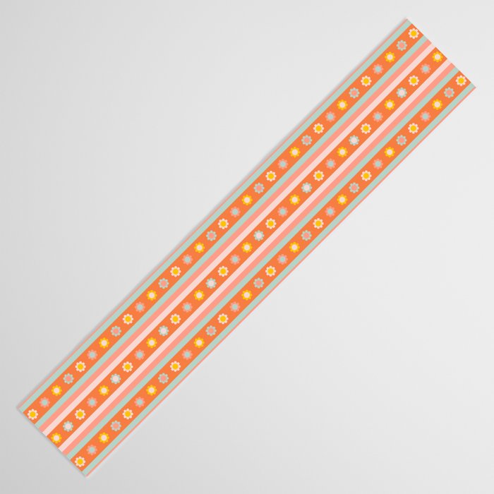 Groovy 70s Flowers & Stripes Table Runner Gallery Image 3