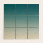 Tropical Dark Teal Gradient Inspired by Sherwin Williams 2020 Trending Color Oceanside SW6496 on Off White Wood Wall Art Gallery Image 1