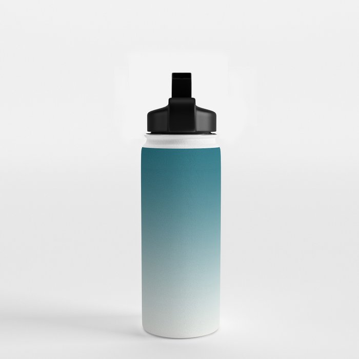 Tropical Dark Teal Gradient Inspired by Sherwin Williams 2020 Trending Color Oceanside SW6496 on Off White Water Bottle Gallery Image 2