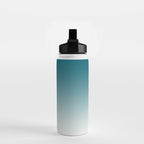 Tropical Dark Teal Gradient Inspired by Sherwin Williams 2020 Trending Color Oceanside SW6496 on Off White Water Bottle Gallery Image 2
