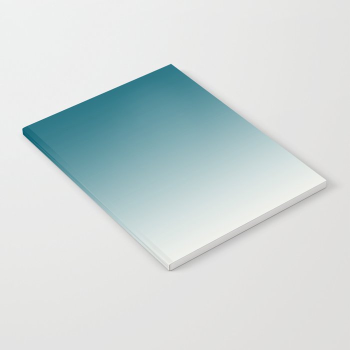 Tropical Dark Teal Gradient Inspired by Sherwin Williams 2020 Trending Color Oceanside SW6496 on Off White Notebook Gallery Image 1
