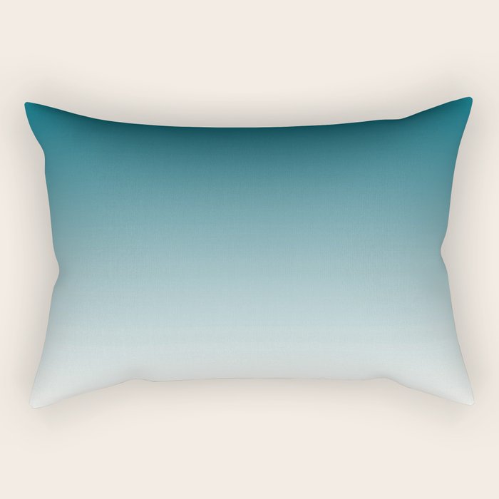 Tropical Dark Teal Gradient Inspired by Sherwin Williams 2020 Trending Color Oceanside SW6496 on Off White Rectangular Pillow Gallery Image 2