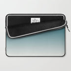 Tropical Dark Teal Gradient Inspired by Sherwin Williams 2020 Trending Color Oceanside SW6496 on Off White Laptop Sleeve Gallery Image 2