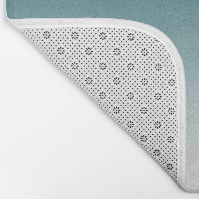Tropical Dark Teal Gradient Inspired by Sherwin Williams 2020 Trending Color Oceanside SW6496 on Off White Bath Mat Gallery Image 2