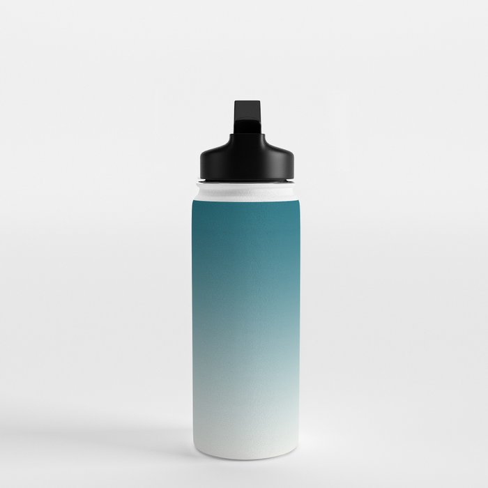 Tropical Dark Teal Gradient Inspired by Sherwin Williams 2020 Trending Color Oceanside SW6496 on Off White Water Bottle Gallery Image 3
