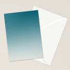 Tropical Dark Teal Gradient Inspired by Sherwin Williams 2020 Trending Color Oceanside SW6496 on Off White Stationery Card Gallery Image 2