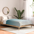 Tropical Dark Teal Gradient Inspired by Sherwin Williams 2020 Trending Color Oceanside SW6496 on Off White Comforter Gallery Image 2