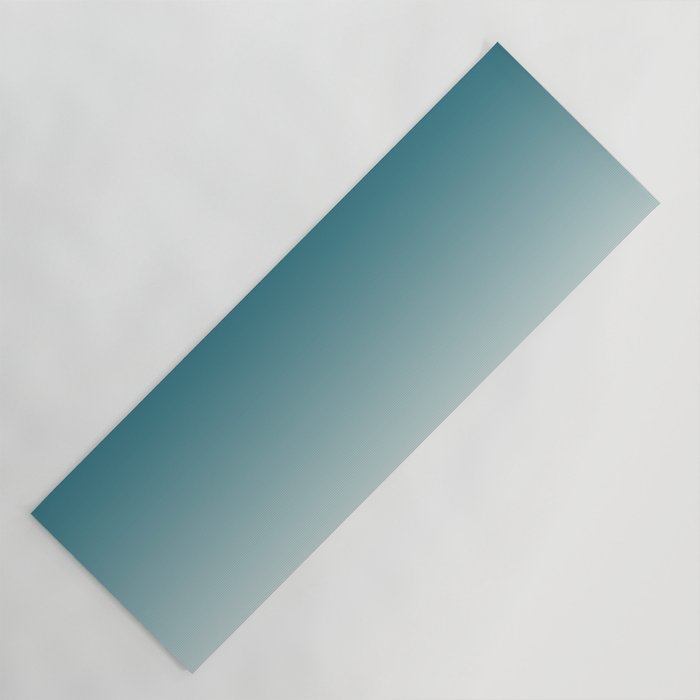 Tropical Dark Teal Gradient Inspired by Sherwin Williams 2020 Trending Color Oceanside SW6496 on Off White Yoga Mat Gallery Image 1