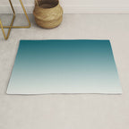 Tropical Dark Teal Gradient Inspired by Sherwin Williams 2020 Trending Color Oceanside SW6496 on Off White Rug Gallery Image 1