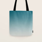 Tropical Dark Teal Gradient Inspired by Sherwin Williams 2020 Trending Color Oceanside SW6496 on Off White Tote Bag Gallery Image 1