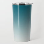Tropical Dark Teal Gradient Inspired by Sherwin Williams 2020 Trending Color Oceanside SW6496 on Off White Travel Mug Gallery Image 1