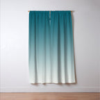 Tropical Dark Teal Gradient Inspired by Sherwin Williams 2020 Trending Color Oceanside SW6496 on Off White Window Curtain Gallery Image 3